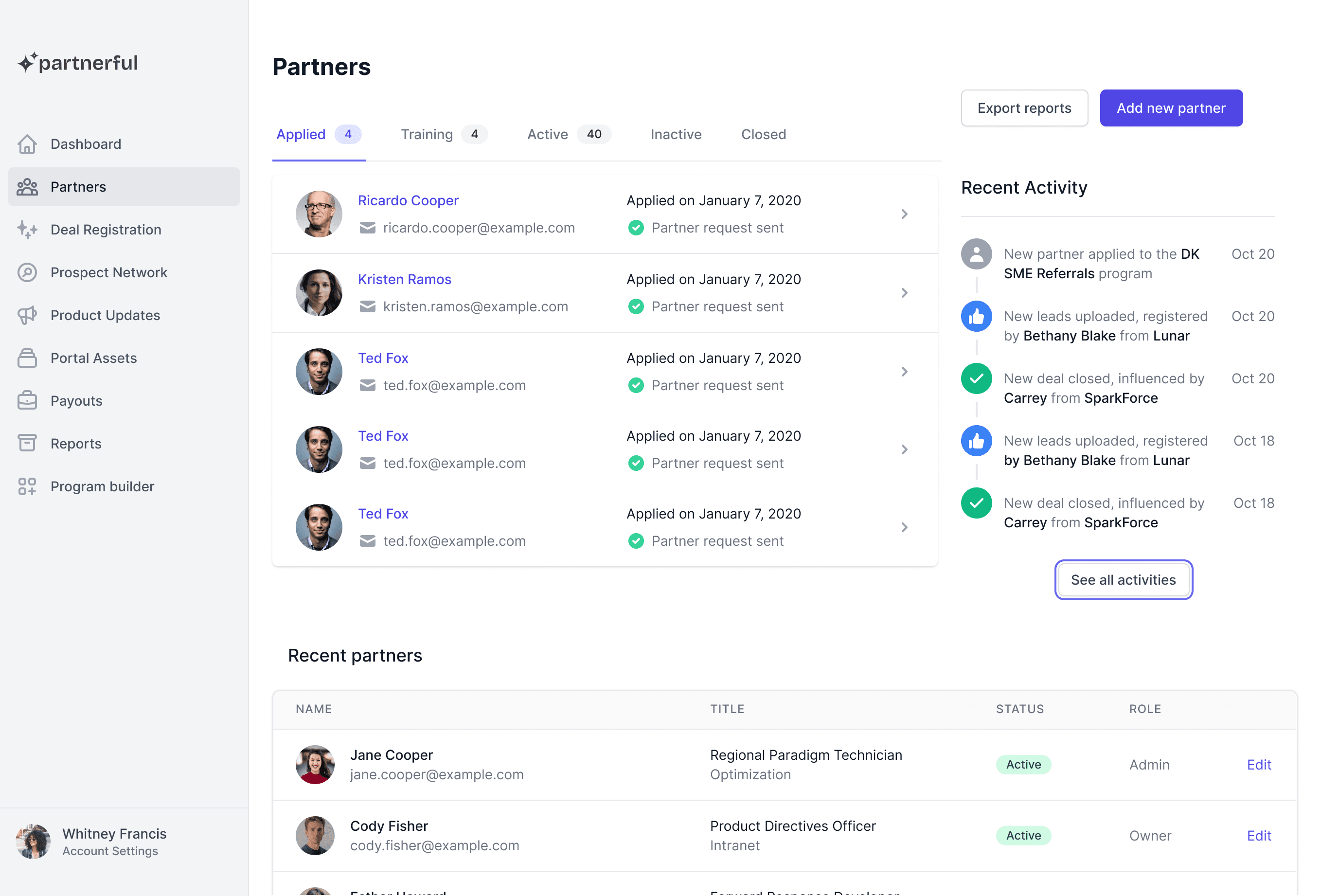 Partnerful demo screenshot